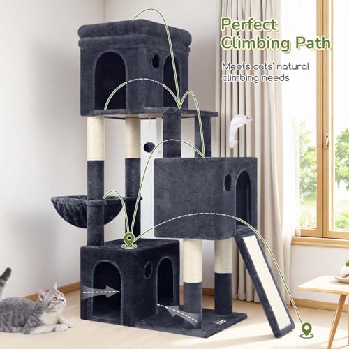 Globlazer Heavy Duty Cat Tree for Indoor Cats Large Adult, Dark Grey - Image 5