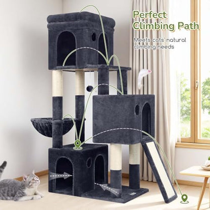 Globlazer Heavy Duty Cat Tree for Indoor Cats Large Adult, Dark Grey - Image 5