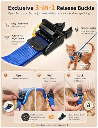Cat Harness and Leash Set, Escape Proof Kitten Harness - Image 3