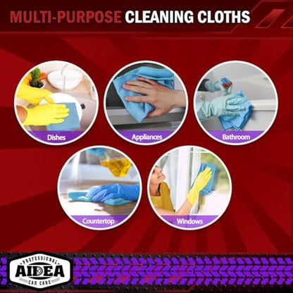 AIDEA Microfiber Cleaning Cloth Blue-50PK, Microfiber Towels - Image 7