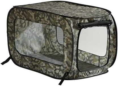 Portable Collapsible Pop Up Kennel, Camo Green by BeatriceHomeFashions