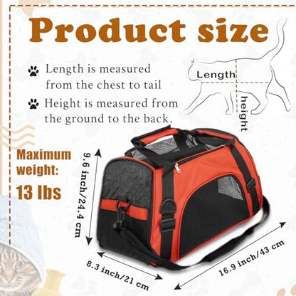 7 Pcs Cat Carrier, Soft Sided Foldable Portable Comfortable Pet Carrying Bag - Image 2