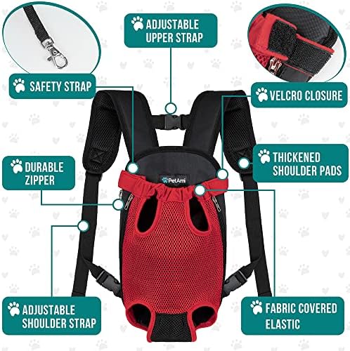 PetAmi Dog Carrier Backpack, Adjustable Dog Pet Cat Front Carrier Backpack | - Image 4