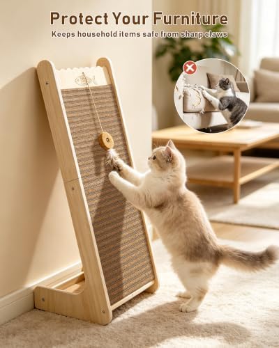 L-Shaped Cork Cat Scratcher, Vertical Scratching Post - Image 6