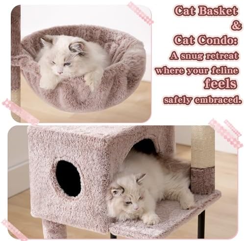 Heybly Cat Tree with Toy, 49.2 inch Cat Tower - Image 5