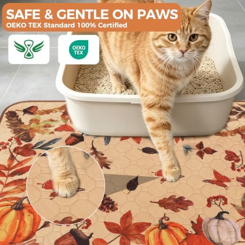 Homimp Fall Cat Litter Mat, Litter Trapping Mat 2 Pack, Contains Mess from Box - Image 3