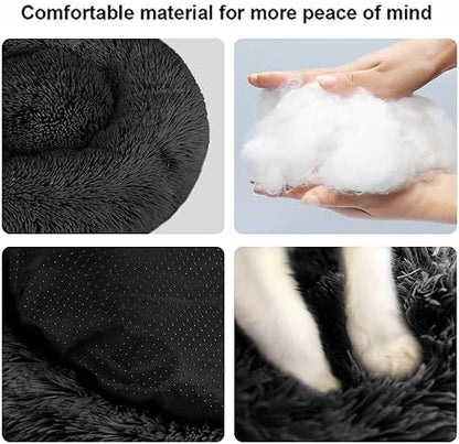 Dog Bed for Small Medium Large Dogs, 20 inch Calming Dogs Bed, Washable-Round - Image 2