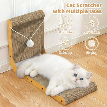 2-Pack Cat Scratching Board, 25.6'' Tall L-Shaped Cardboard Cat Scratcher - Image 5
