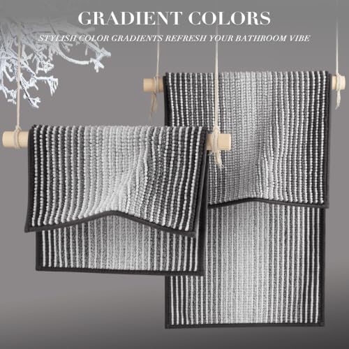 BSICPRO Bathroom Rugs Sets 2 Piece, Non Slip Striped Bath Mats - Image 5