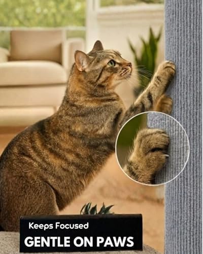 Corner & Wall Cat Scratch Mat, Self-Adhesive Trimmable Cat Scratcher, Wall - Image 2