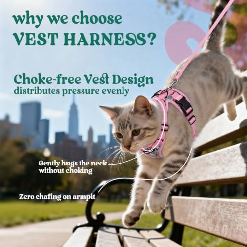 rabbitgoo Cat Harness and Leash Set, Escape Proof Vest, Melon Munch - Image 3