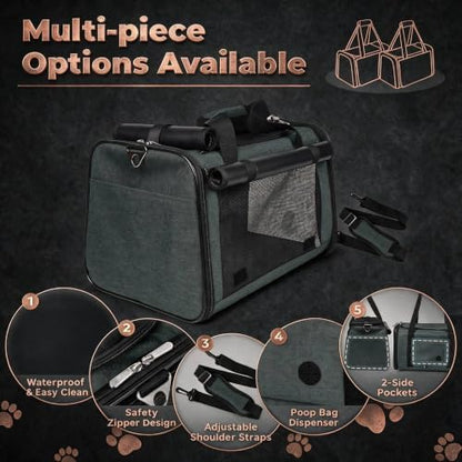 YUDODO 25lbs Cat Carrier Lightproof Soft Sided Pet Carrier - Image 3