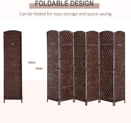 HOMCOM Room Divider 6-Panel, 6FT-Tall Folding Privacy Screen - Image 3