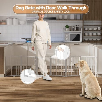 SNUOWU Full Metal Freestanding Dog Gate - Image 5