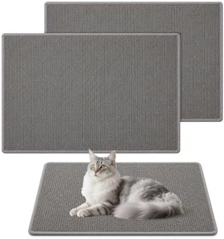2 Pcs Cat Scratcher Mat 23.6 X 15.7Inch Natural Sisal Cat Scratching Carpet by Unknown