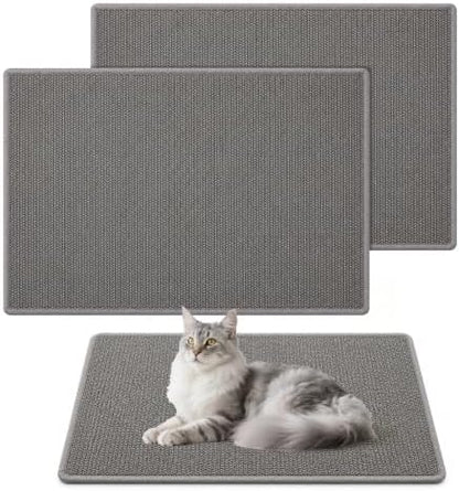2 Pcs Cat Scratcher Mat 23.6 X 15.7Inch Natural Sisal Cat Scratching Carpet by Unknown