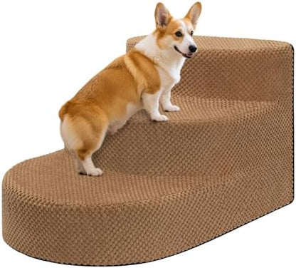 Dog Stairs 3 Steps Foam Pet Ramp by NECKORY