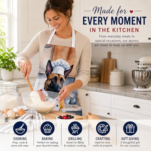 Caroline's Treasures Belgian Malinois The Chef Apron Cooking Kitchen Server - Image 6