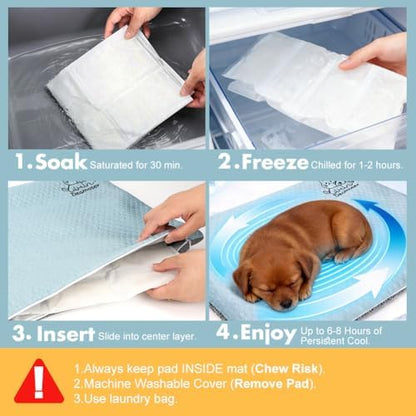 Dual-Sided Cooling Mat for Dogs & Cats – Ice Silk & Corn Fleece, Washable Pet - Image 4