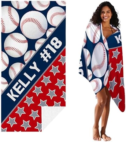 Personalized Beach Towel With Name, Custom Beach Towel with Text, Customized - Image 2