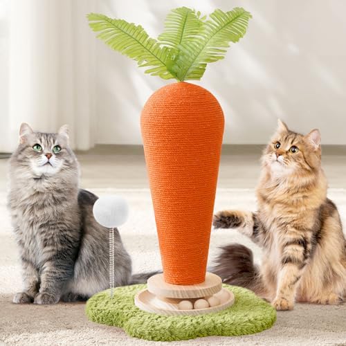 Cute Cat Scratching Post, Carrot Cat Scratcher Post by Kicari