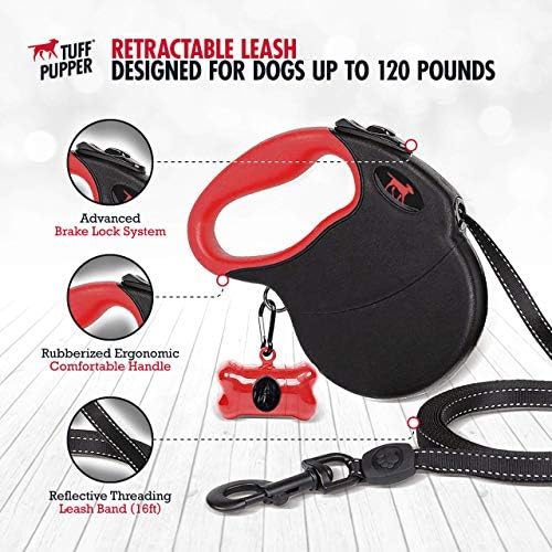 Tuff Pupper Heavy Duty Retractable Dog Leash | 16 ft Dog Leash - Image 3