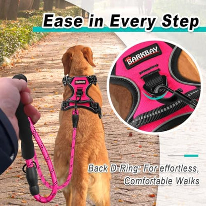 BARKBAY Dog Harness for Large Dog No Pull 2 Clips 3 Buckles Dog Vest - Image 4