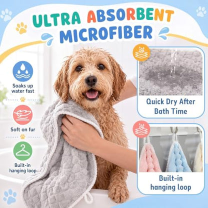Dog Drying Towel, 5 Pack Microfiber Pet Towels, Quick Dry - Image 3