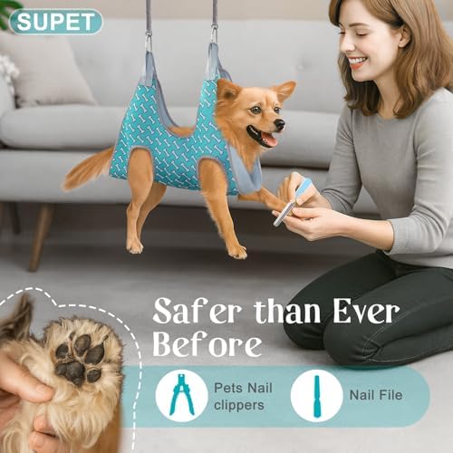 Supet Dog Grooming Hammock for Nail Trimming, Pet Grooming Hanging Harness - Image 3