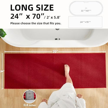 TYUU Christmas Bathroom Runner Rugs, Long Bath Mat Runner Washable Thin Quick - Image 2