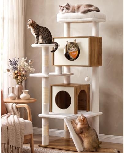 Feandrea Cat Tree, 5-Tier Cat Tower by FeandreabySONGMICSHOME