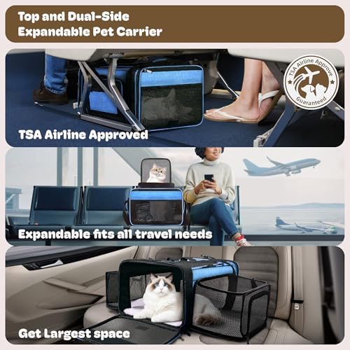 Top and 2 Sides Expandable Cat Carrier 18x13.5x9.5 TSA Airline Approved - Image 2