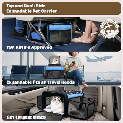 Top and 2 Sides Expandable Cat Carrier 18x13.5x9.5 TSA Airline Approved - Image 2