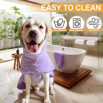 Medium to Large Size Dog Bathrobe, Quick Drying Super Absorbent, Warm Dog Towels - Image 5