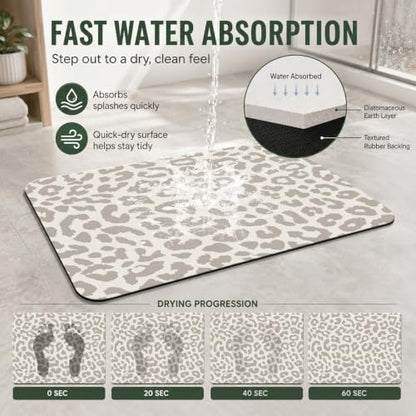 Natural Diatomaceous Earth Bath Mat, Ultra Thin Quick Dry Floor Rug - Image 4