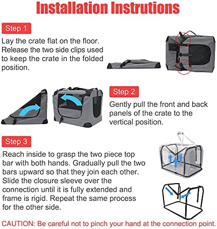 Prutapet Large Cat Carrier 24"x16.5"x16.5" Portable Dog Crate - Image 6
