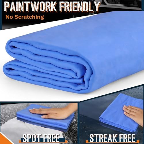 2 Pack Premium Shammy Towel for Car, Super Absorbent 26"x17" Chamois Towel - Image 5