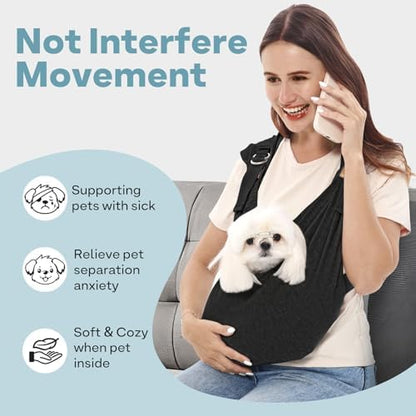Supet Dog Sling Carrier for Small Pet, 95% Cotton Adjustable Front Backpack - Image 5