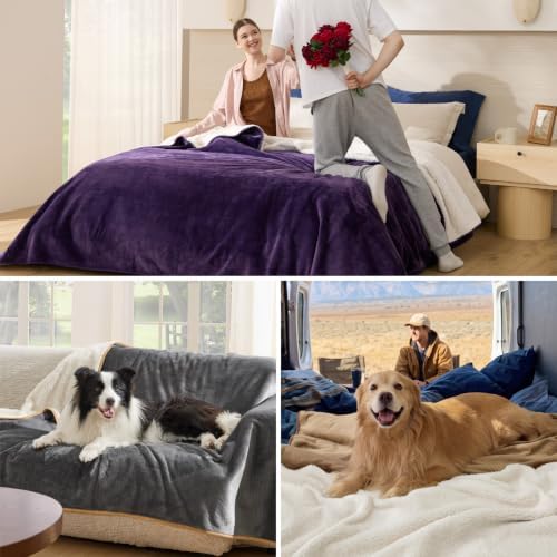 Bedsure Waterproof Blanket for Bed Soft Sherpa Fleece Throw, King 108"x86" - Image 6