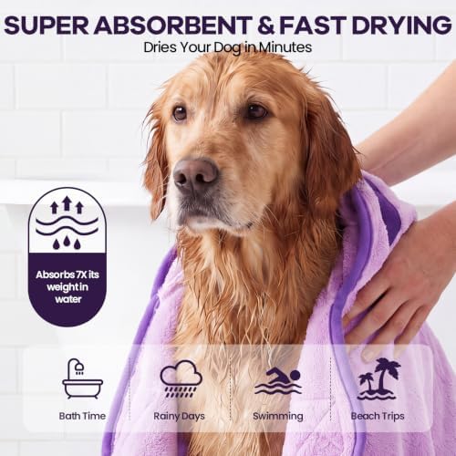 Dog Robes for After Bath Super Absorbent Fast Drying Coat - Image 2