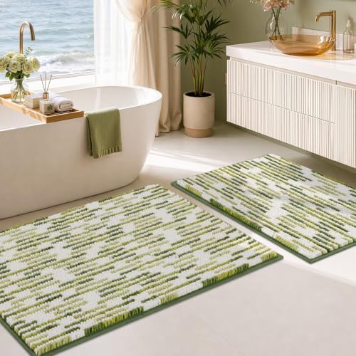 BSICPRO Bathroom Rugs Sets 2 Piece, Modern Bath Mat 20"x32"+16"x24" by BSICPRO