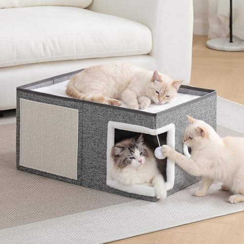 Extra-Wide Cat Houses for Indoor Cats, Large Cat Cave Bed by Unknown