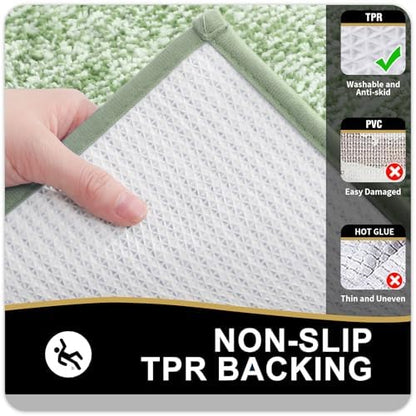 OLANLY Bathroom Rugs 36x24, Soft Absorbent Microfiber Bath Rugs, Sage Green - Image 5