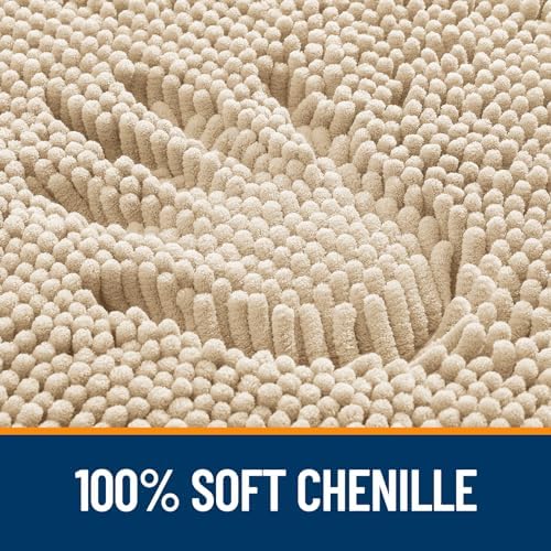 OLANLY Bathroom Runner Rugs 47x20, Extra Soft Absorbent Chenille Bath Rugs - Image 3