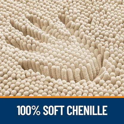 OLANLY Bathroom Runner Rugs 40x24, Extra Soft Absorbent Chenille Bath Rugs - Image 3