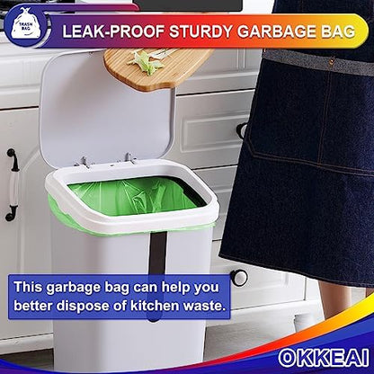 OKKEAI Green Garbage Bags 13 Gallon Tall Kitchen - Image 5