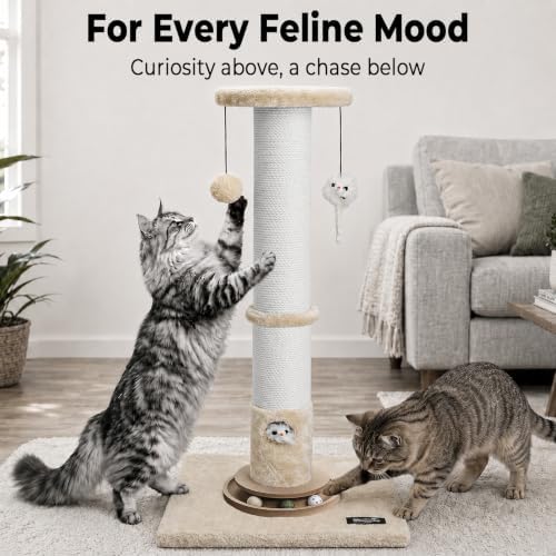 35-Inch Tall Cat Scratching Post, Stable Base - Image 4