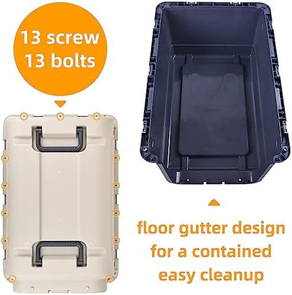 Elevon Plastic Kennels Pet Carrier Rolling Plastic Airline Approved Wire Door - Image 4