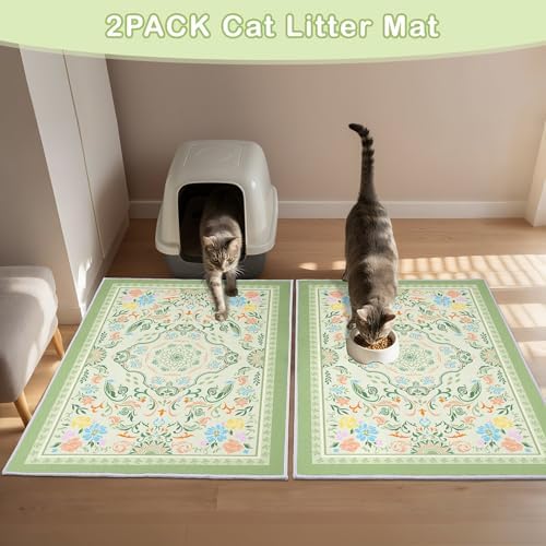 2 Pack Washable Cat Litter Mat 48"x36" Waterproof Trapping Pad - Image 5