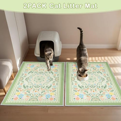 2 Pack Washable Cat Litter Mat 48"x36" Waterproof Trapping Pad - Image 5